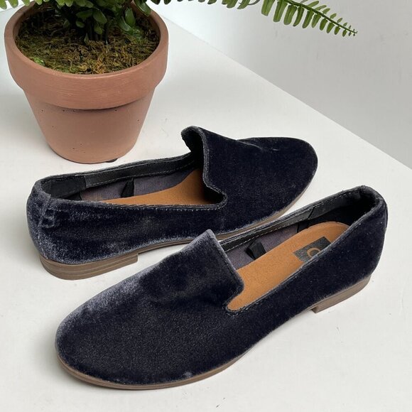 DV Dolce Vita Blue Grey Velvet Archer Loafer Womens Slip On Flat Size 6 - Picture 8 of 9